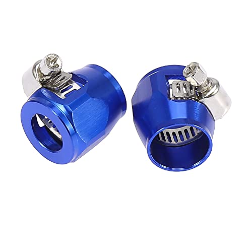 Abrazadera AN8 flexible con acabado hexagonal azul para mangueras de coche 5