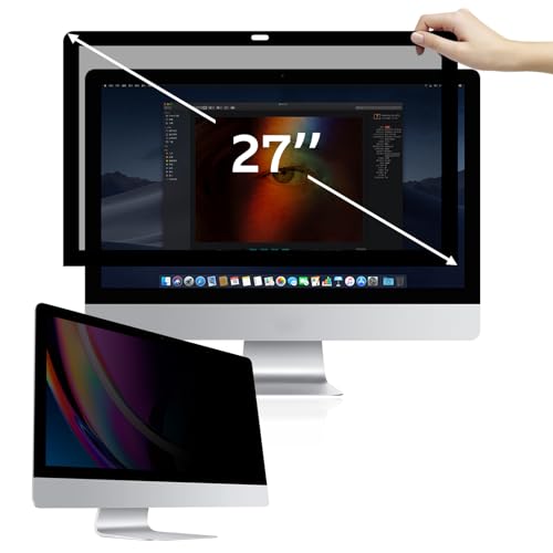 Image of BERSEM iMac 27 inch Monitor Privacy Screen for Apple Desktop Computer, Fully Removable Privacy Screen Protector Filter Anti-Glare Anti-Scratch UV-Blocking Privacy Screen Protector