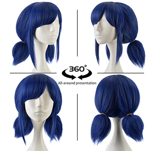 Siyi Blue Cosplay Wig For Girl Halloween Costume Short Wigs For Women Unique Style Anime Wigs With Wigs Cap #TOP2