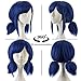 SiYi Blue Cosplay Wig for Girl Halloween Costume Short Wigs for Women Unique Style Anime Wigs with Wigs cap