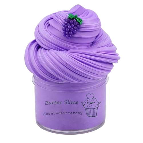 Fluffy Slime - Kit de limo para niños, con uvas y accesorios para limo de fruta, regalo para niñas y niños, incluye masilla perfumada