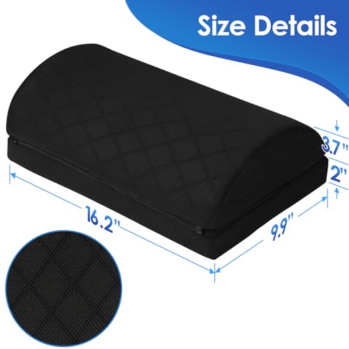 Image of CushZone Foot Rest for Under Desk at Work Adjustable Foam for Office and Home, Office Desk Accessories,Comfortable Footrest with 2 Adjustable Heights,Back & Hip Pain Relief (Black)