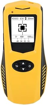 Professional Rebar Detector & Concrete Rebar Scanner Locator with High-Res LCD Location Range 1 to 120mm for Reinforcement Detector Position Determination