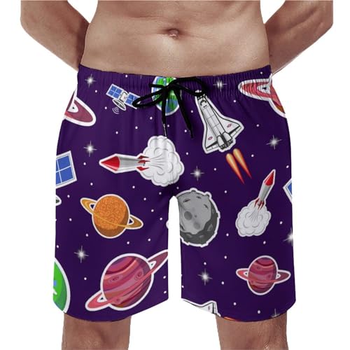 Shorts de bain homme fusée spatiale maillot séchage rapide poches s