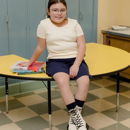 Mightly Girls' Rib Scooped Neck Short Sleeve T Shirts | 100% Organic Cotton, Colorful Casual Stylish Clothes4