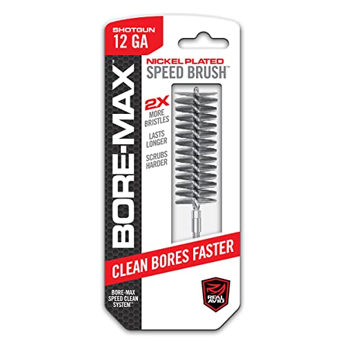 Real Avid Bore-Max Bore Brush, Bronze Gun Brush for Fast Gun Cleaning, Nickel Plated Barrel Brush (12GA Shotgun)