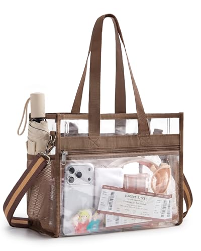 Image of Missnine Clear Bag for Stadium Events, 12x6x12 Approved Clear Tote Bag for Women