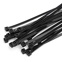UBRAVE Kabelbinders, 100stuks 200 mm x 7,6 mm Herbruikbare Ritsbanden Ultra Sterke voor Extra Zwaar Gebruik,duurzame,professionele, uvbestendige nylon tie wraps voor kabelbeheer binnen en buiten,Zwart
