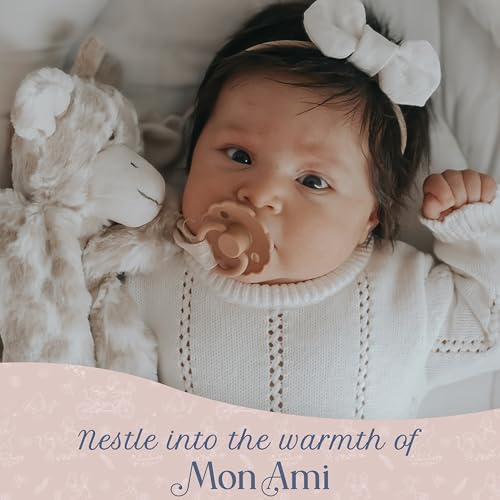 Image of MON AMI Gentry Giraffe Pacifier Holder & Security Blanket - 12 Inches Soft Plush Hand Puppet for Babies | Multi-Functional Soothing Toy, Pacifier Keeper & Travel Buddy for Newborns & Infants