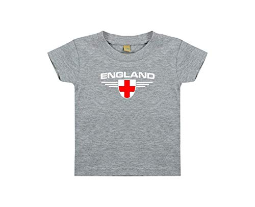 T-shirt Angleterre bébé personnalisé avec nom et numéro gris 6-12 mois