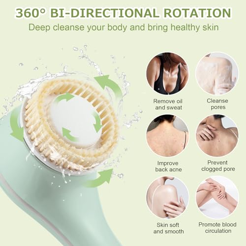 Lingsfire BATH BRUSH Rechargeable Back Scrubber For Shower, Long Handle Exfoliating Bath Brush thumb #2