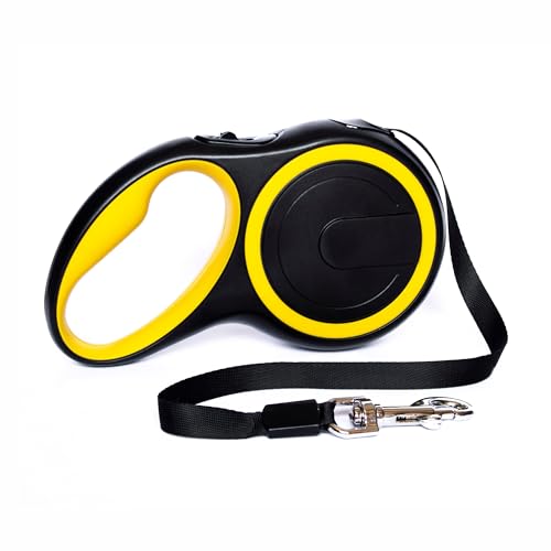 Correa Perro Extensible. Correa Retractil 5 Metros para Perros Pequeños, Medianos o Gatos. Cinta Enrollable con Botón de Pausa y Bloqueo. Multiposición y Antienredos.