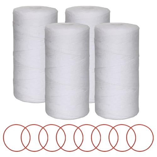 PC40 10 Inch 5-Micron Sediment Replacement Filter Cartridge 4 Packs with 8 O-Rings High Capacity Whole House & RO System Universal Water Filtration Seamless Compatibility with Pelican Water Systems