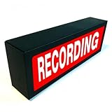 Recording RGB LED Neon Lightbox with Remote Control Wall Mountable Pulsing Studio Warning Sign Illuminated Lights Sign for Cinema Libraries Cafes Home Company Desk Wall Decor USB Powered