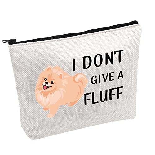 PWHAOO Pomeranian Dog Zipper Pouch Bag I Don’t Give A Fluff Cosmetic Bag Pomeranian Lover Gifts (GIVE A FLUFF B)