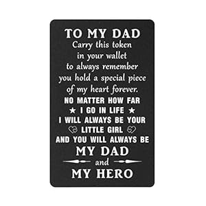 TANWIH Dad I Will Always Be Your Little Girl, Dad Birthday Gifts Wallet Card Insert from Daughter, Father of the Bride…