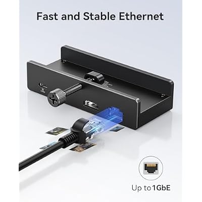ORICO Clip Docking Station, 8-in-1 Clamp USB C Hub with 4K@60Hz HDMI, 100W PD, Gigabit Ethernet, 4xUSB Port, AUX, 10Gbps Clamp Docking Station for Laptop, MacBook, PC (Adapter Not Included)