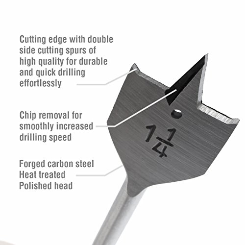 Workpro 13-Piece Spade Drill Bit Set In Sae, Paddle Flat Bits For Woodworking, Nylon Storage Pouch Included #TOP1