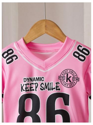 SHENHE Toddler Girl's Jersey Shirt Cute Graphic Number Print Short Sleeve Preppy Sports Football Tshirt Tops3