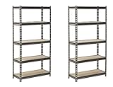 Muscle Rack UR301260PB5P-SV Silver Vein Steel Storage Rack, 5 Adjustable Shelves, 4000 lb. Capacity,...