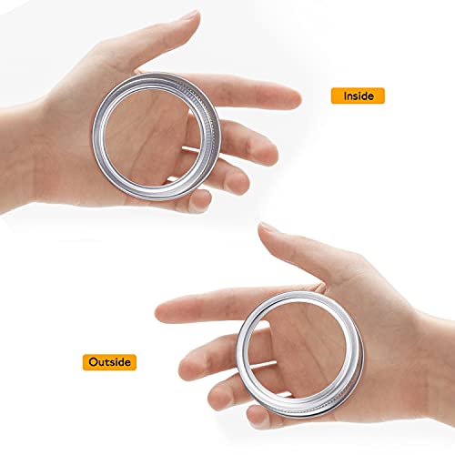 24 Pieces Regular Mouth Mason Jar Canning Bands, Reusable Replacement Metal Rings, Practical Screw Jar Bands Leak Proof Tinplate Metal Bands Rings, Compatible With Mason Jar #TOP3
