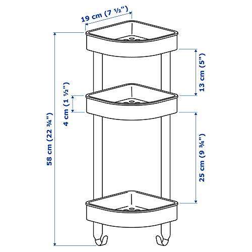Étagère d'angle murale BROGRUND en acier inoxydable finition brossée durable ProTuning 19x58cm - 5