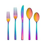 Cambridge Silversmiths 20 Piece Cortney Flatware Set, Rainbow