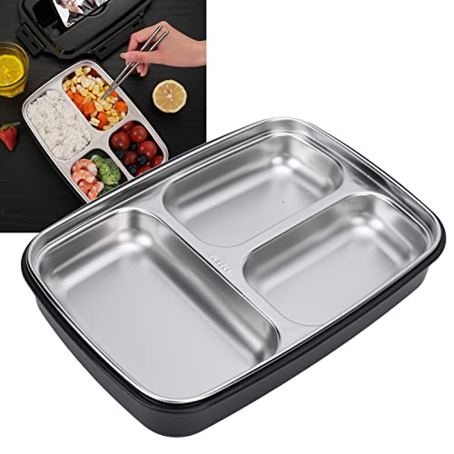 Wakects Stainless Steel Lunch Box with 3 Compartments Hermetic Box Thermal Lunch Box for Office Work Lunches - Image 3