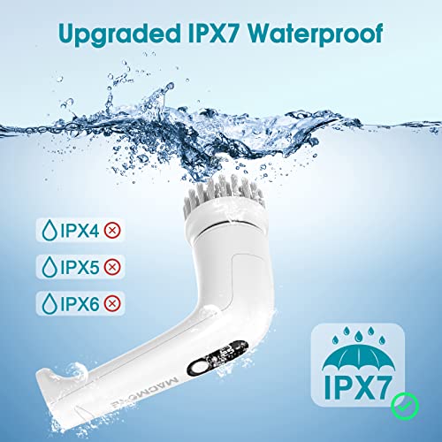 Macmore Electric Spin Scrubber, Cordless Shower Scrubber With 4 Replaceable Cleaning Heads & 9 Scouring Pads, Dual Speeds, Electric Cleaning Brush For Bathroom, Tub, Tile, Floor, Grout, Car #TOP6