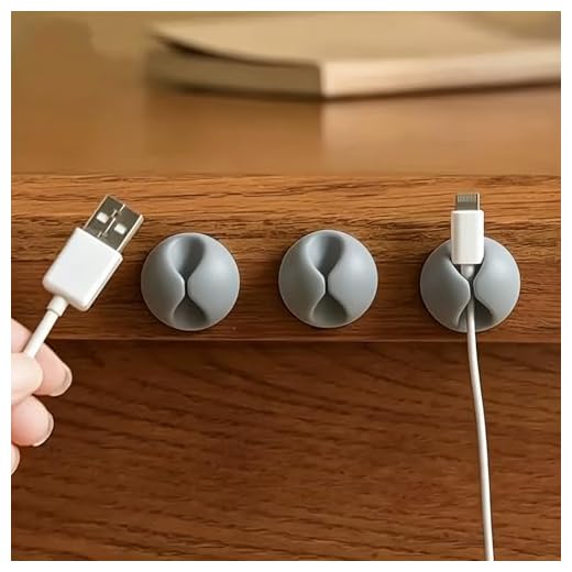 Desk Cable Management Clips 5 Pack Cord Organizer Holder for Charging Cables USB Wires and Office Desk Setup