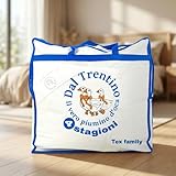 Piumino d’Oca Trentino 4 Stagioni, 2 Piumini Separabili, Soffice, Versatile, 50% Piumino e 50% Piuma d’Oca, Certificato OEKO-TEX - Letto Singolo - 1 Piazza - Cm. 155X200