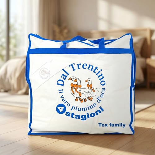 Piumino d’Oca Trentino 4 Stagioni, 2 Piumini Separabili, Soffice, Versatile,
