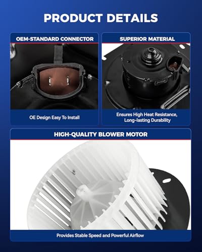 Image of KAX AC Blower Motor for Ford E150 /E250 2003-2014,E350 Super Duty 1999-2024,E450 Super Duty 2003-2019,E150 /E250 Econoline E250 /E350 Econoline Club Wagon 1997-2002,HVAC Blower Motor Replace# 700022