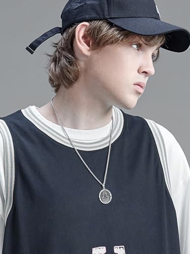 925 Sterling Silver Womens Amulet Necklace Santa Muerte/Triple Moon Goddess/Witch Knot/Skull Cowboy Pendant for Women Men Christmas Jewelry Gift4