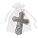 Ganz Ornate Crib Cross Decor with Ribbon Baby Girl for Baptism, Christening, Baby Shower God Bless Our Baby Girl