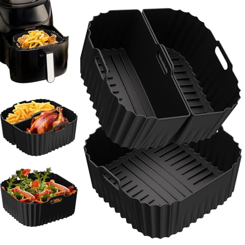 23-25CM Air Fryer Accessories, Air Fryer Trays for Russell Hobbs XXL 8L/8.3L, Reusable Silicone Airfryer Accessories