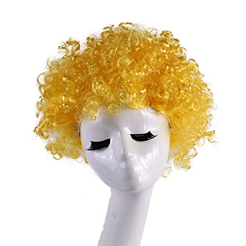 LARDUX Yellow Explosion Wig, Clown Wig, Beautiful Afro Wig ,Fancy Dress Parties Wig, Cosplay Wig ,Men & Women 's Hair Wig for Cosplay /Halloween Party Costume (Yellow)