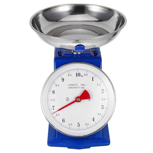 Gatuida Báscula de Cocina Mecánica Retro 10 Kg con Bandeja Desmontable de Acero Inoxidable Esfera Analógica Grande y Puntero Ajustable para Alimentos y Repostería