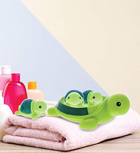 Dollibu Green Sea Turtle Family Animal Bath Squirters 4 Piece Bath Toy Set, Kids Bath Toys For Bathtime. Pool, Sand & Water Fun, Girls & Boys Floating Rubber Squirt Toys, Pool Toys For Children #TOP5