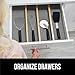 GORILLA GRIP DripGuard Drawer and Shelf Liner for Cabinet, Slip Resistant Non Adhesive Protection for Kitchen, BPA Free Smooth Surface Plastic Liners for Cabinets, Bathroom Drawers, 12x240 Inch, Gray