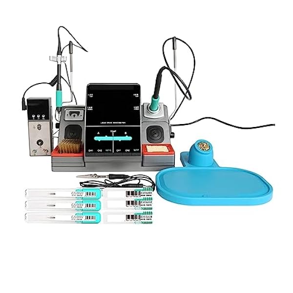 Lödning kit Lödstation, tips Dual Station Lödningsstation for reparation av lödverktyg for mobiltelefon (Color : T3602-6PCS-JBC, Size : 1)