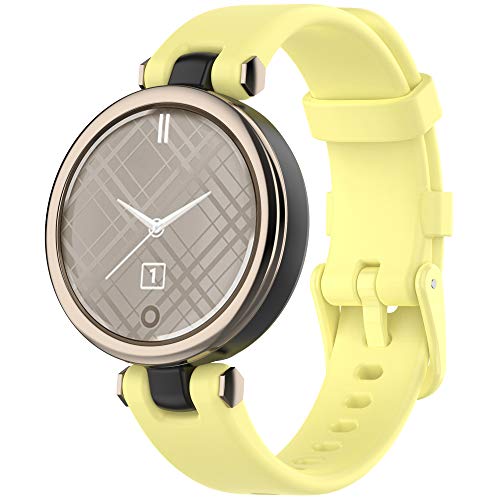 Compatibel met Garmin Lily Bands voor dames en heren, vrouwelijke sport siliconen vervangende banden polsbandjes armband accessoire horlogebandjes voor Garmin Lily dames smartwatch (geel)