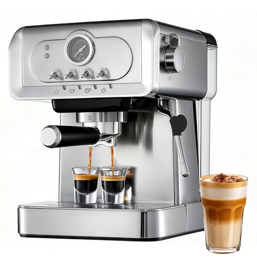 Milaroma Espresso machine 20 Bar, Espresso Maker with Powerful Steam Milk Frother, Stainless Steel Coffee Machine with Fast Heating System for Latte, Cappuccino
