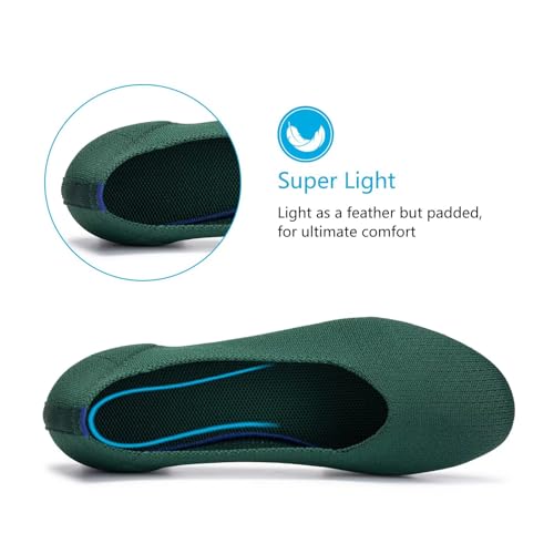 Image of Frank Mully Women's Ballet Flat Shoes Knit Dress Shoes Round Toe Slip On Ballerina Flats for Woman Low Wedge Comfort Soft