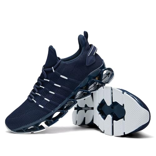 Image of Mens Slip On Walking Shoes Blade Non Slip Tennis Running Shoes Lightweight Workout Breathable Mesh Fashion Sneakers