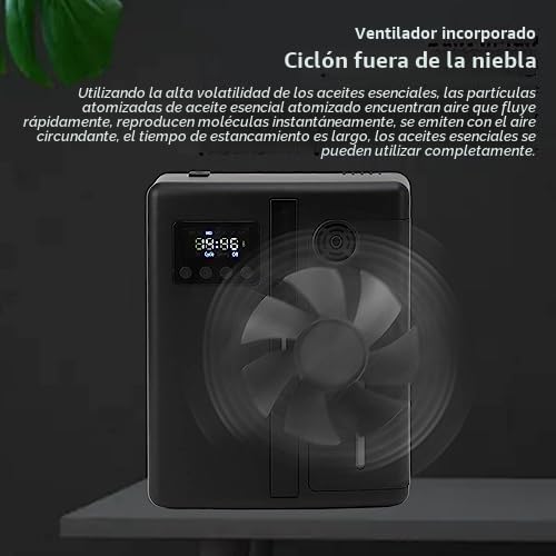 Topiky Máquina de Aire de Bluetooth Mejorada, Difusor de Aceite Esencial de Atomización Inteligente, Difusor de Aceite Esencial sin Agua Profesional, Difusor de (Negro)