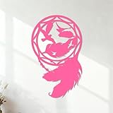 Stickers gravés Attrape-rêves Colombes Oiseaux Plumes 30x49.1cm Culture du tatouage Rose