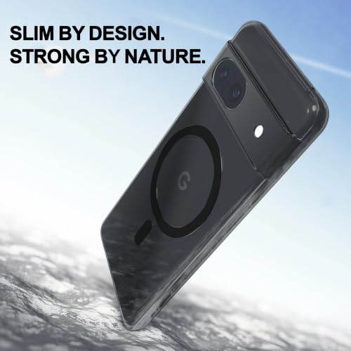 Image of Compatible for Google Pixel 8 5G Translucent Hard Back | Only Compatible with Wireless Magnetic Accessories | Thin and Slim Magnetic Back Cover (Black)