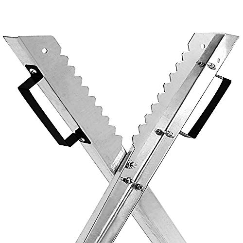Miniatura 6 de Gardebruk Caballete Para Cortar Leña Serrar Madera Soporte Motosierra Troncos Banco Plegable Antideslizante Capacidad 150kg Metal Galvanizado