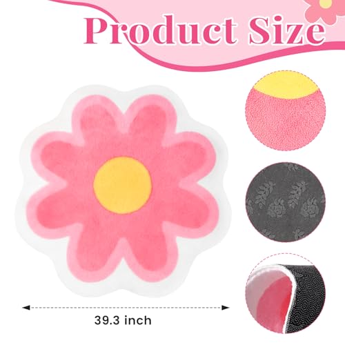 Set de 2 Cojines Daisy y Tapete Flor 4 ft Rosa miniatura 3